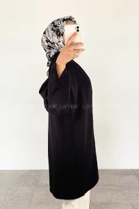 Black Half Arm Arm Belted Ayrobin Straight Kimono