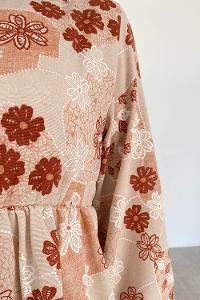 Powder Crew Neck Linen Printed Dresess