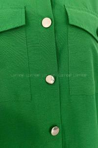 Green-1 Shirt Collar Bat Sleeve Arm Cotton Unprinted Shirt