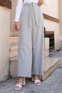 Light Grey Cotton High Waist Material Comfortable Pants