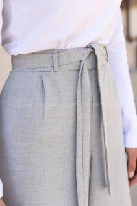 Light Grey Cotton High Waist Material Comfortable Pants