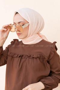 White Powder Cotton Fabric Straight Shawl