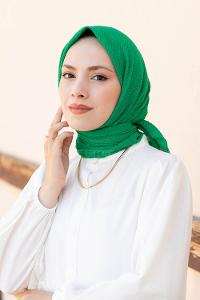 Green Cotton Fabric Straight Shawl