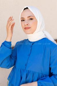 Off White Cotton Fabric Straight Shawl