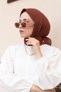 Lamelif Mio Caz Eşarp Kızıl Kahve