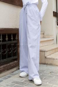 Lilac Cotton Fabric Elastic Waist Comfortable Pants