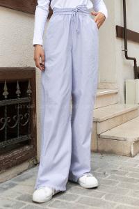 Lilac Cotton Fabric Elastic Waist Comfortable Pants