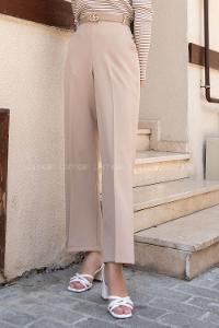 Beige Crepe Fabric High Waist Comfortable Pants