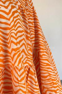 Orange Mandarin Collar Long Arm Shirt