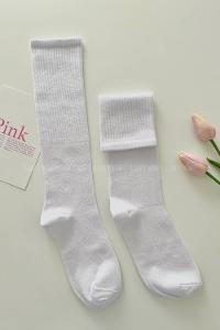 Lamelif Beyaz Diz Altı Spor Çorap