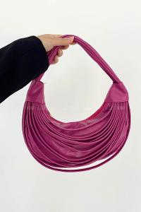 Fuchsia Buckle Skin Hand Bag Bag