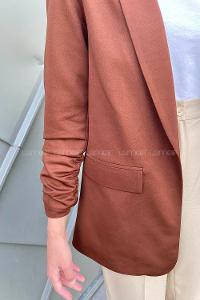 Chocolate Brown Scoop Neck Long Arm Atlas Jacket