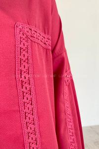 Pink Shirt Collar Long Arm Cotton Unprinted Shirt
