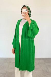 Green-1 Half Arm Arm Without Accessories Cotton Straight Kimono