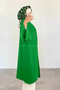 Green-1 Half Arm Arm Without Accessories Cotton Straight Kimono