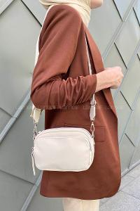 Cream Buckle Skin Hand Bag Bag