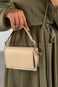 Cream Buckle Skin Hand Bag Bag