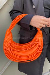Orange Buckle Skin Hand Bag Bag