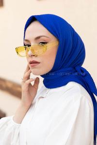 Lamelif Mio Caz Eşarp Saks Mavisi
