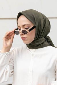 Lamelif Keten Eşarp Koyu Yeşil