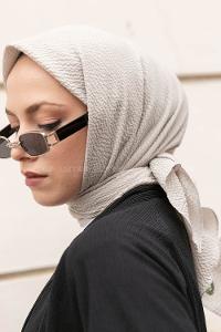 Stone Cotton Fabric Straight Shawl