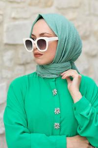 Lamelif Bambu Şal Mint Yeşili