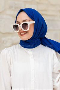 Lamelif Bambu Şal Saks Mavisi