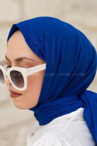 Lamelif Bambu Şal Saks Mavisi