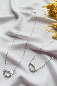 Silver Gold Straight Necklace