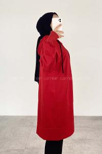 Modalamelif İki Cepli Kol Lastikli Sweatshirt Kırmızı