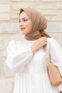 Lamelif Keten Eşarp Natural Bej