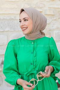 Lamelif Keten Eşarp Vizonrengi