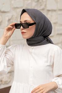 Lamelif Keten Eşarp Füme