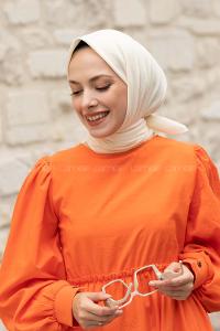 Cream Wool Printed Scarf