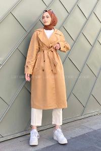 Modalamelif Natural Trençkot Renk Sütlü Kahve