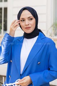 Navy Blue Cotton Fabric Viscose Fabric Straight Shawl