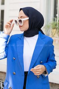 Navy Blue Cotton Fabric Viscose Fabric Straight Shawl