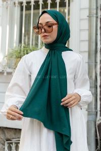 Emerald Green Cotton Fabric Viscose Fabric Straight Shawl