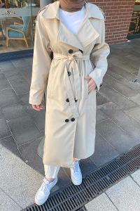 Stone Reglan Sleeveless Arm Without Accessories Poplin Fabric Trench Coat