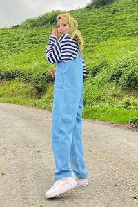 Modalamelif Cep Detaylı Denim Slopet Açık Mavi