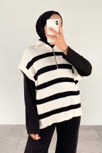 White V Neck Acrylic Unprinted Knitwear