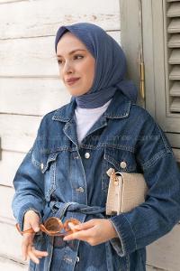 Lamelif Mio Caz Eşarp İndigo