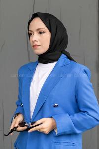 Black Cotton Fabric Straight Shawl