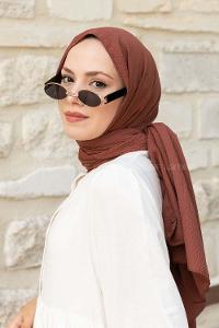 Lamelif Mio Caz Şal Çikolata Kahve