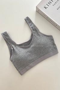 Gray Cotton Without Underwire Unsupport Bralet