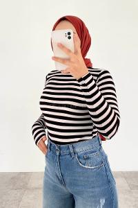 Black Mock Turtle Neck Long Arm Cotton Body