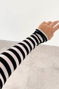 Black Mock Turtle Neck Long Arm Cotton Body