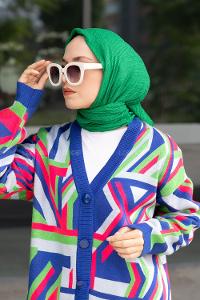 Green Crepe Fabric Straight Scarf