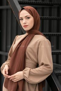 Brown Cotton Fabric Viscose Fabric Straight Shawl