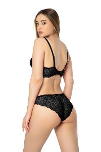 Black Cotton Fabric Underwire Support 